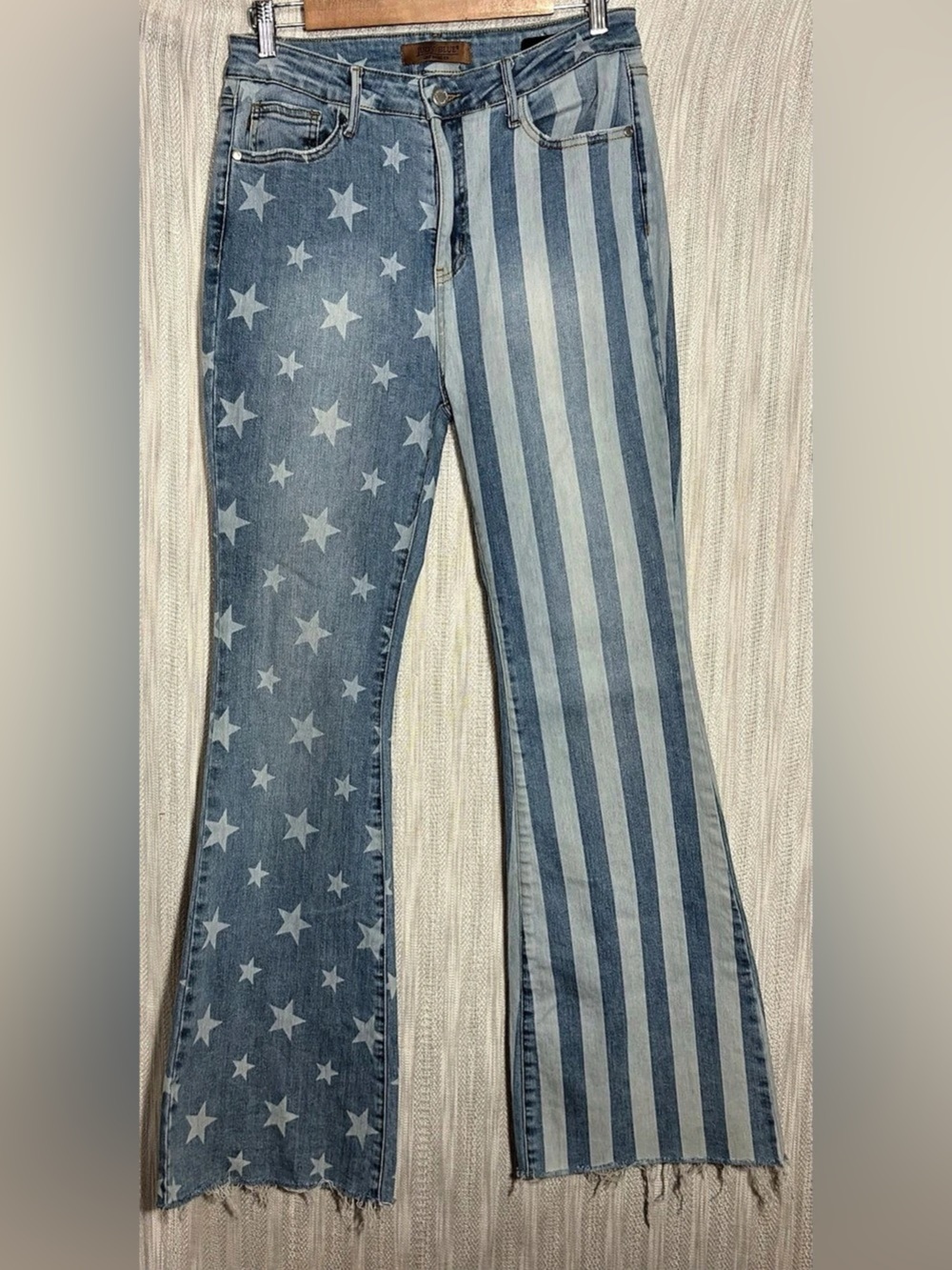 Judy Blue Flare Star & Stripe Jeans Waist 11/30